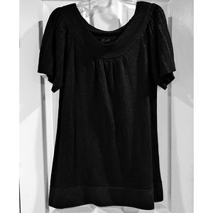 Black Shimmer Tunic Blouse